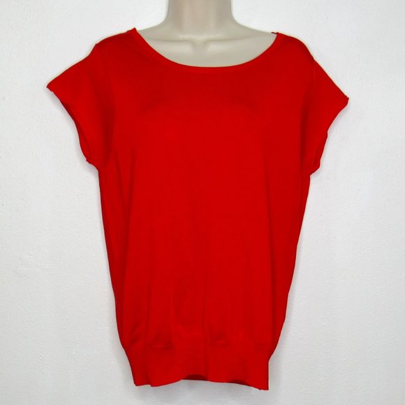 Ann Taylor Tops - Ann Taylor Womens Red Short Sleeve Blouse Size L